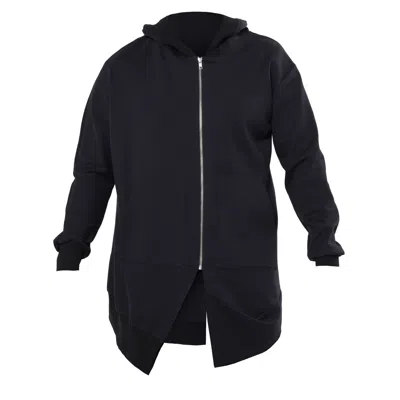 Metamorphoza Black Men's Asymmetric Zip Hoodie