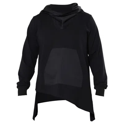 Metamorphoza Black Men's Hoodie With Asymmetric Hem