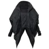 Metamorphoza Women's Black Oversized Asymmetrical Jacket In Black