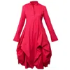 Metamorphoza Women's Asymmetric Shirt Dress In Red In Red