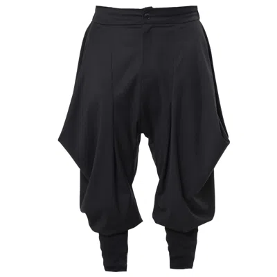 Metamorphoza Men's Black Men's Draped Harem Pants