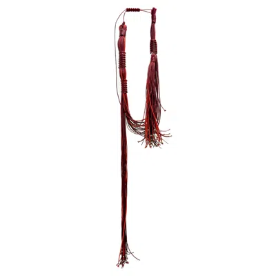 Metamorphoza Men's Long Red Statement Necklace