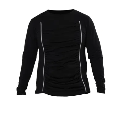 Metamorphoza Men's Men's Long Sleeve Top With Front Drapings In Black