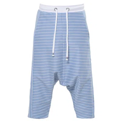 Metamorphoza Men's Men's Striped Drop Crotch Denim Trousers In Blue