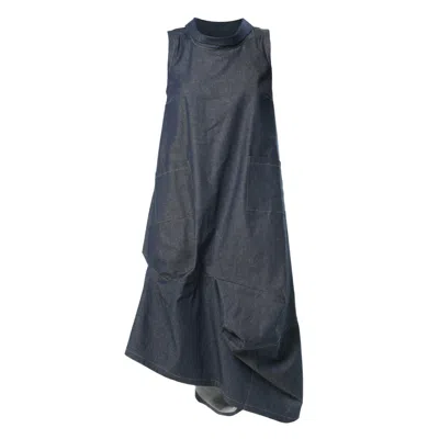 Metamorphoza Women's Asymmetric Denim Dress In Blue
