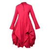 Metamorphoza Women's Asymmetric Shirt Dress In Red In Red