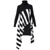 Metamorphoza Striped Tunic In Black And White In Black