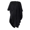 Metamorphoza Women's Black Asymmetric Loose Tunic In Black