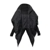 Metamorphoza Women's Black Oversized Asymmetrical Jacket In Black