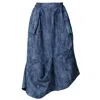 Metamorphoza Women's Blue Denim Skirt With Draped Details In Blue