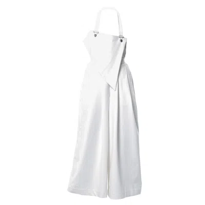 Metamorphoza Women's Denim Wide-leg Jumpsuit In White