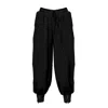 Metamorphoza Women's Elastic Waist Harem Pants In Black In Black