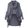 Metamorphoza Women's Extravagant Tunic With Scarf Collar In Grey In Grey