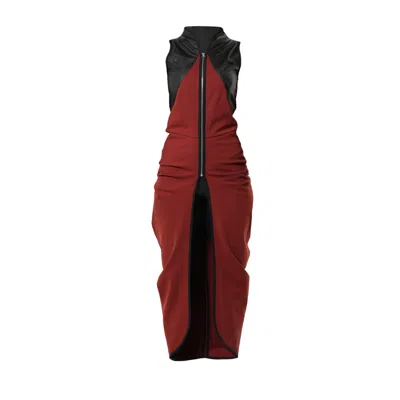 Metamorphoza Women's Extravagant Waistcoat With Eco-leather Accent In Red