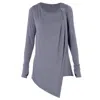 Metamorphoza Women's Grey / Black Asymmetric Long Sleeve Top In Gray In Gray