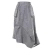 Metamorphoza Women's Grey Denim Skirt With Draped Details In Gray In Gray