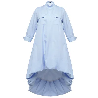 Metamorphoza Women's High-low Shirt Dress In Blue