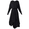 Metamorphoza Women's Hooded Midi Dress In Black In Black
