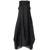 Metamorphoza Women's Linen Hooded Dress In Black In Black