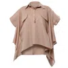 Metamorphoza Women's Loose Linen Shirt In Brown In Brown