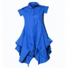 Metamorphoza Women's Loose Sleeveless Shirt In Blue In Blue