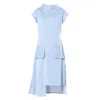 Metamorphoza Women's Midi Striped Denim Dress In Light Blue
