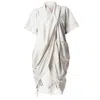 Metamorphoza Women's Neutrals Extravagant Draped Tunic In Ivory In White