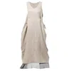 Metamorphoza Women's Neutrals Long Linen Dress With Oversized Pockets In Beige In Beige