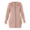 Metamorphoza Women's Neutrals Long Zipper Hoodie In Beige In Pink