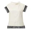 Metamorphoza Women's Neutrals Turtleneck Linen Top In Beige In Beige