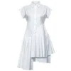 Metamorphoza Women's Pleated Long Tunic Shirt In White In White
