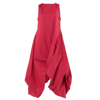 Metamorphoza Women's Red / Grey / Blue Asymmetric Sleeveless Dress In Red In Multi