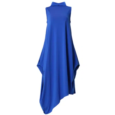 Metamorphoza Women's Sleeveless Cotton Dress In Royal Blue