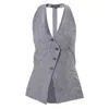 Metamorphoza Women's Sleeveless Linen Top In Grey