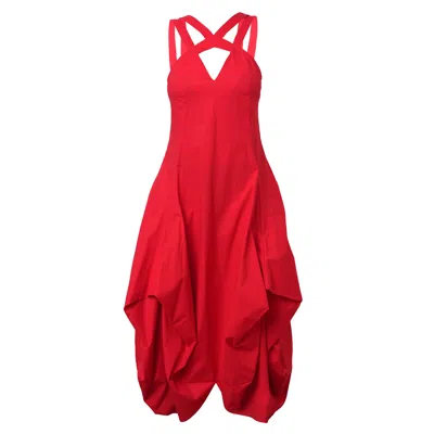 Metamorphoza Women's Sleeveless Long Dress In Red