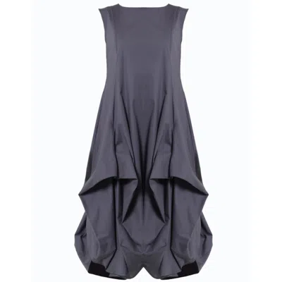 Metamorphoza Women's Sleeveless Loose Dress In Grey