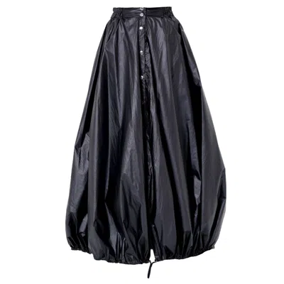 Metamorphoza Women's Voluminous Maxi Skirt With Adjustable Hem In Black
