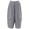 Metamorphoza Women's Wide-leg Grey Pants With Linen