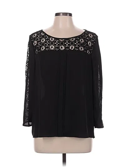 Pre-owned Metaphor 3/4 Sleeve Blouse In Black