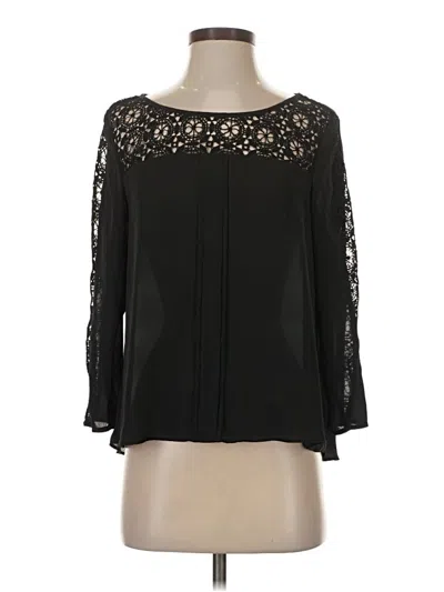 Pre-owned Metaphor 3/4 Sleeve Blouse In Black