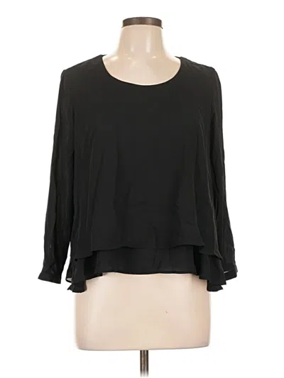 Pre-owned Metaphor 3/4 Sleeve Top Black Scoop Neck Tops