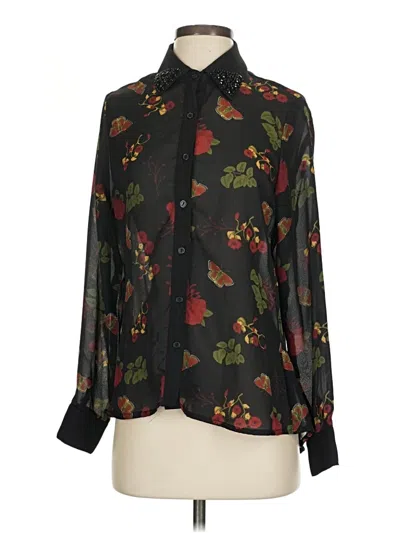 Pre-owned Metaphor Long Sleeve Blouse In Black