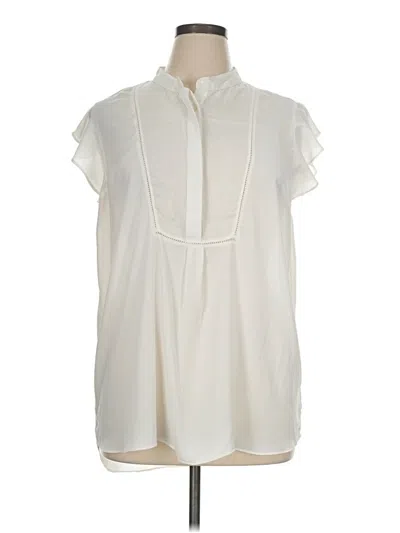 Pre-owned Metaphor Short Sleeve Blouse In Ivory
