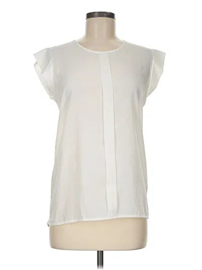 Pre-owned Metaphor Short Sleeve Blouse In Ivory