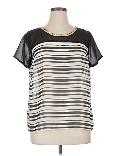 Pre-owned Metaphor Short Sleeve Blouse In Silver