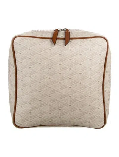 Pre-owned Metier Beige Leather Métier Square Cosmetic Bag In Neutrals