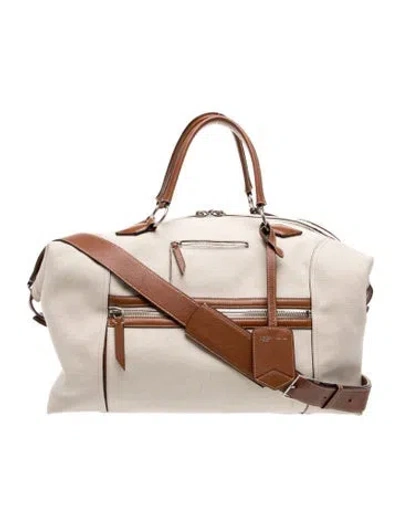 Pre-owned Metier Canva Luggage Bag In Neutral