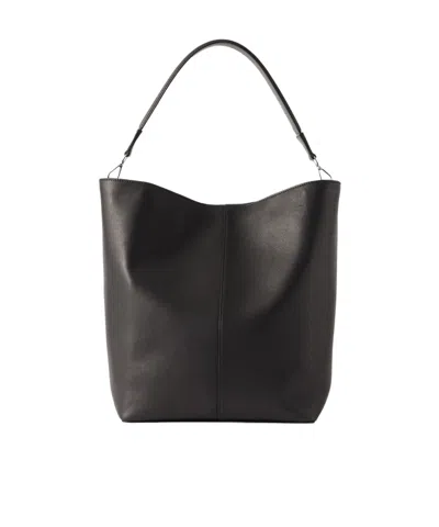 Metier Twist 26 Large Leather Tote In Black