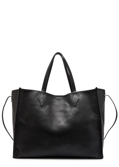Metier Chameleon 41 Grained Leather Tote Bag In Black