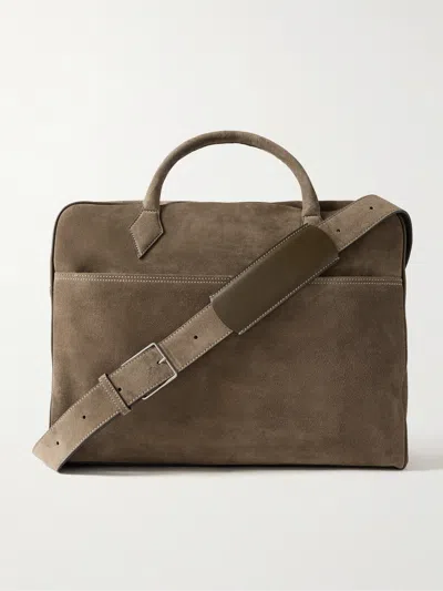 Metier Closer All Day Suede Briefcase In Brown